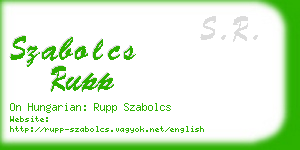 szabolcs rupp business card